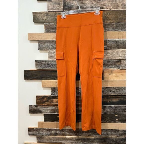 Athleta Delancey Straight Cargo Pants Foliage Orange Sz S - Picture 3 of 8